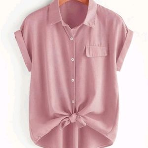 Roll Sleeve Button Blouse